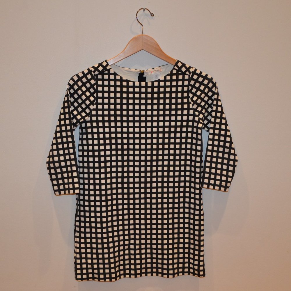 Crewcuts Black and White shift Grid Dress